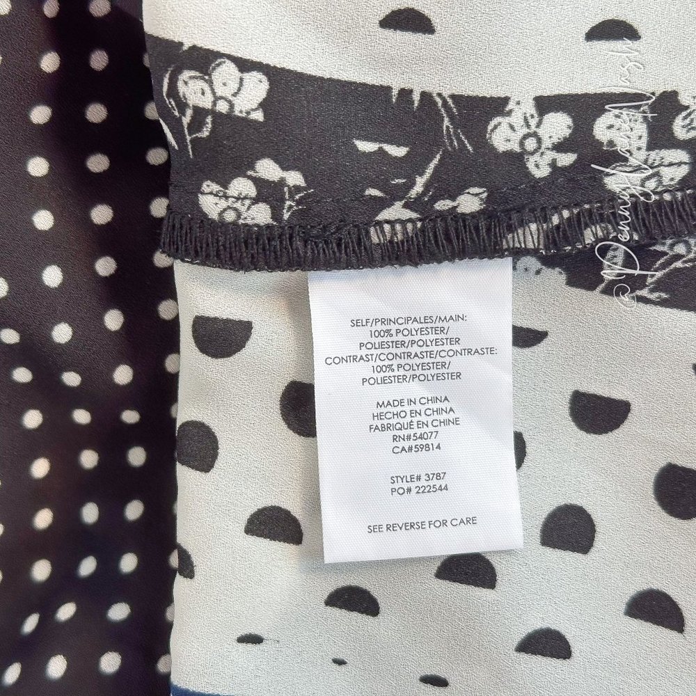 Cabi 3787 Mixed Print Crossover Peplum Camisole Tank - Picture 7 of 8